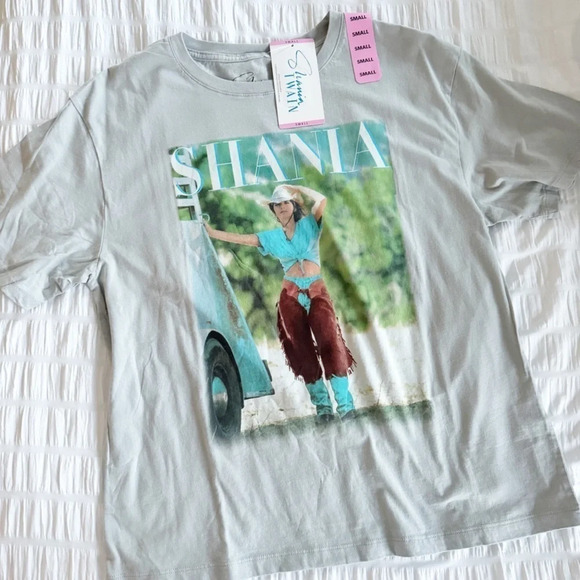 Tops - NWT Shania Twain Band Tee Oversized Women’s Size Small Gray Concert Shirt Boxy